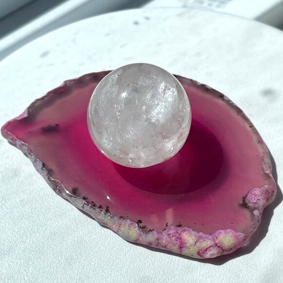 Pretty Clear Quartz Sphere - Picture 1 of 8
